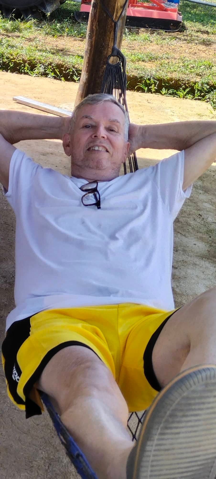 Terry NØtw relaxing in a hammock in the Philippines